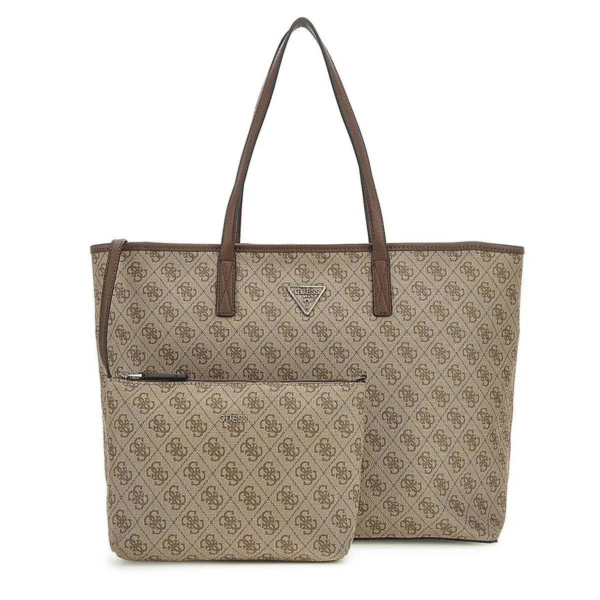 Guess Power Play Embossed 4G Logo Shopper Tote Womens Bag In Lattee LATTEE