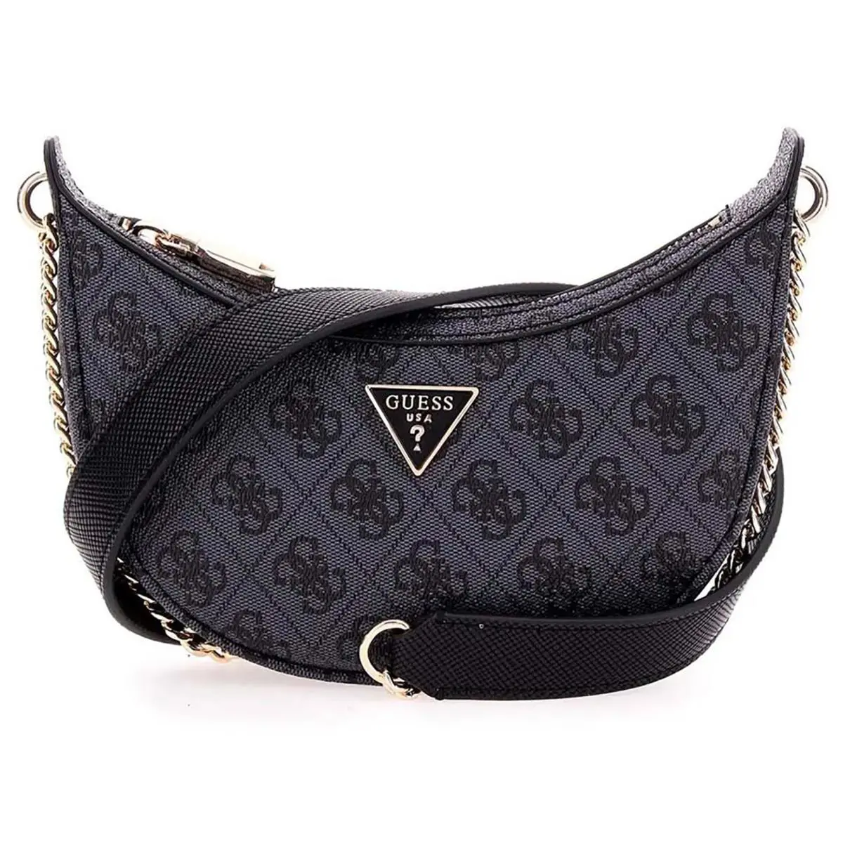 Guess Eco Craig 4G Logo Mini Crossbody Bag In Coal