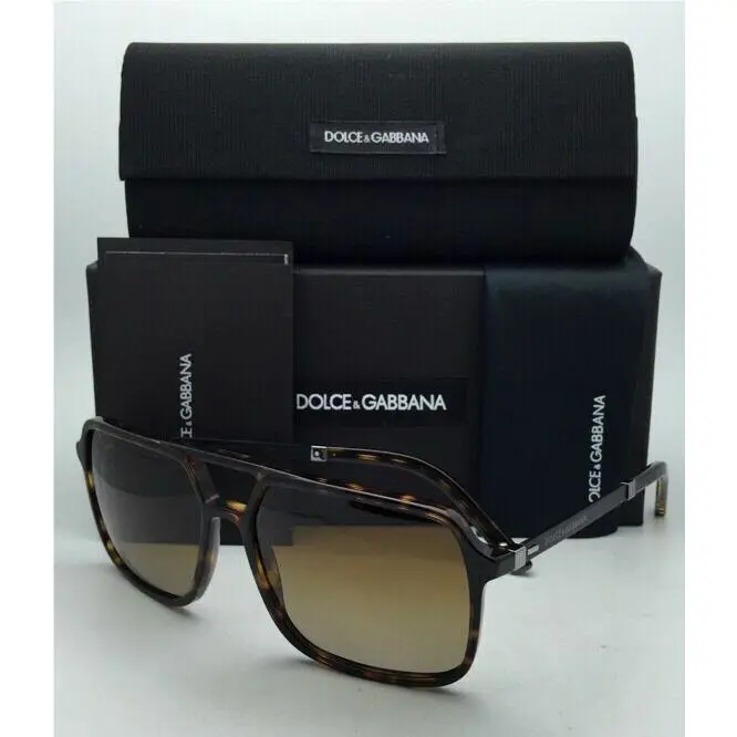 Polarized Dolce Gabbana Sunglasses Basalto DG 4241 502/T5 Havana w/ Brown Fade