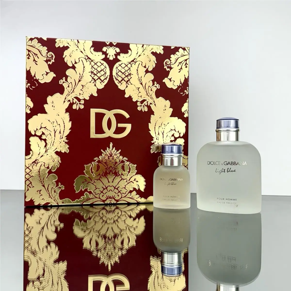 Dolce Gabbana Light Blue Men 2pc Gift Set 6.7oz Edt Spr Jumbo + 1.3oz Edt Spr