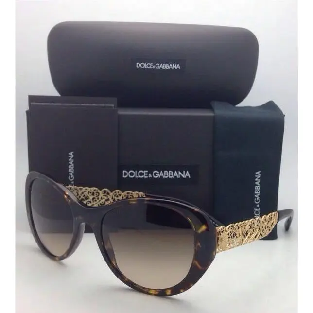 Dolce Gabbana Sunglasses DG 4213 502/13 55-19 Havana Cat-eye Frames W/brown Fade