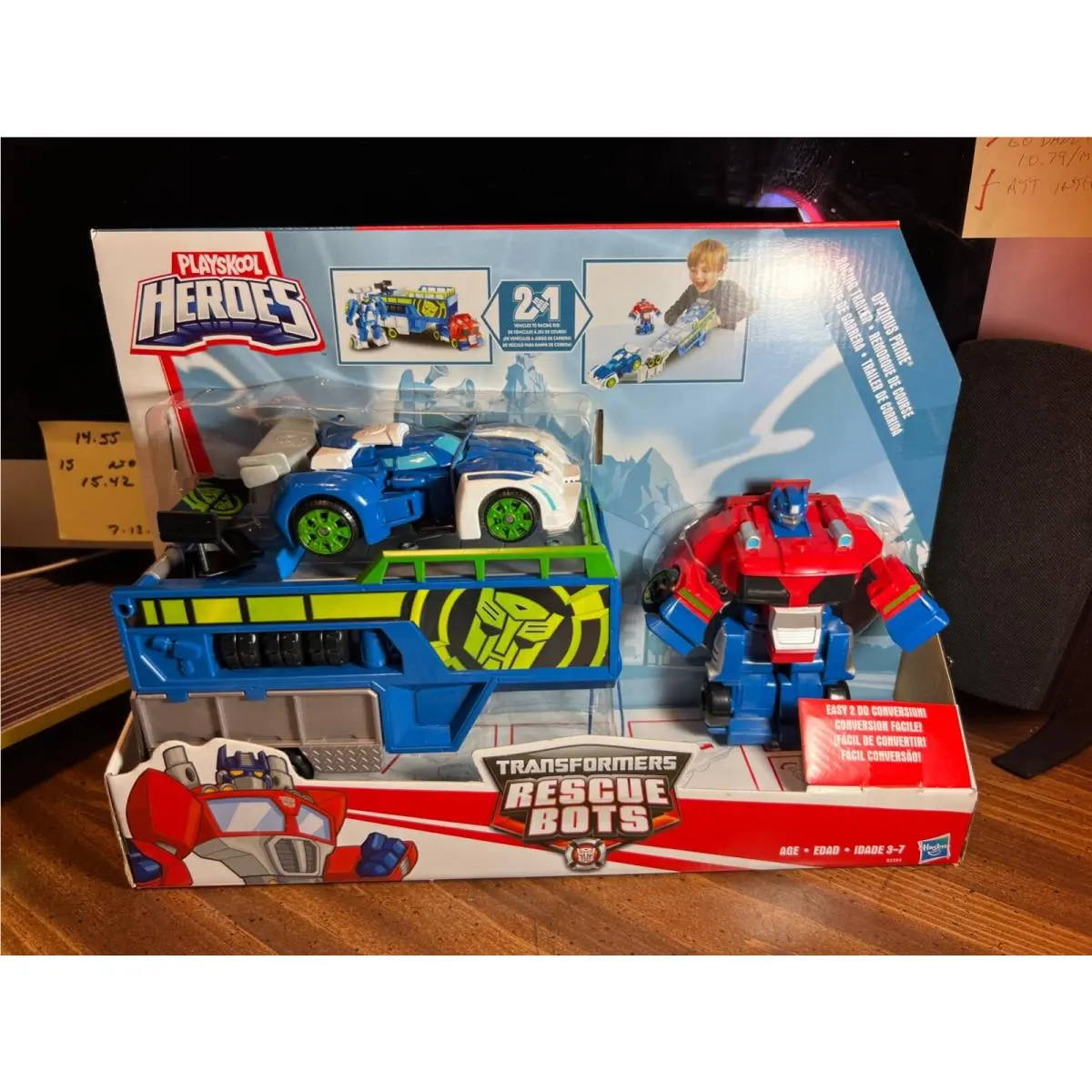 Playskool Transformers Rescue Bots Optimus Prime Racing Trailer Playset Nos - Multicolor