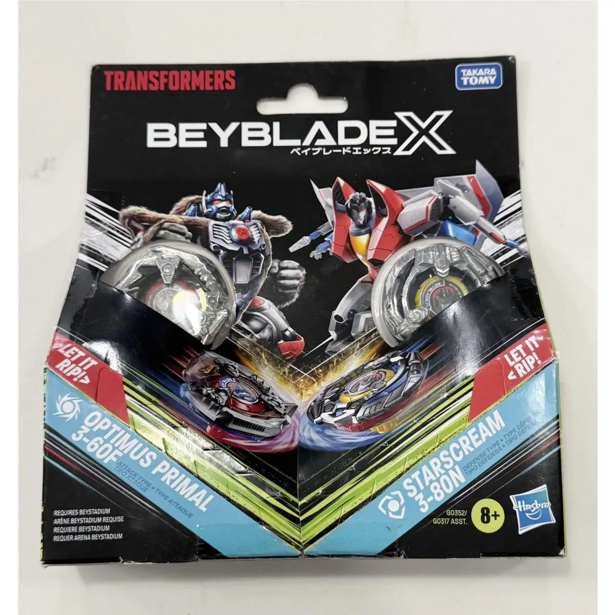 Beyblade X Transformers Optimus Primal 3-60F Vs. Starscream 3-80N Multi-2 Pack