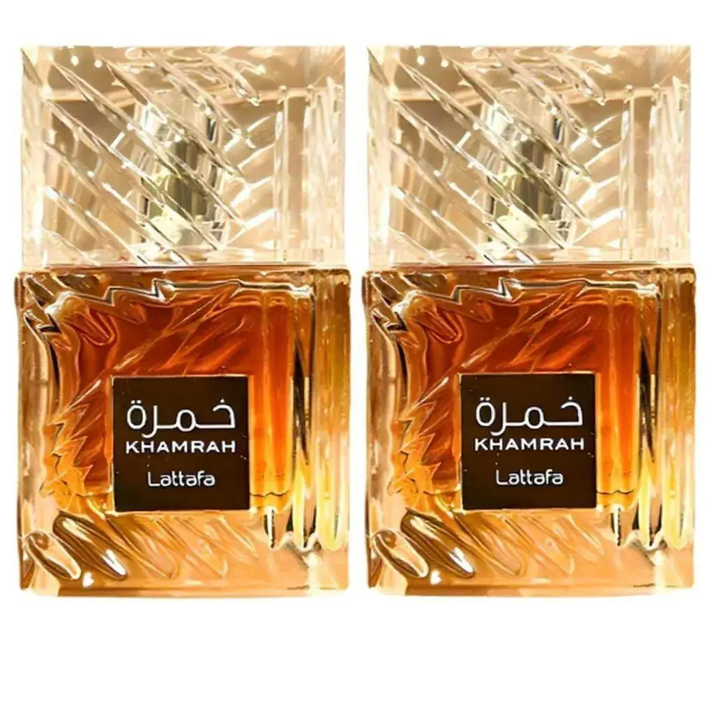 Lattafa Khamrah Edp 3.4 oz Spray For Unisex 2 Pcs Pack