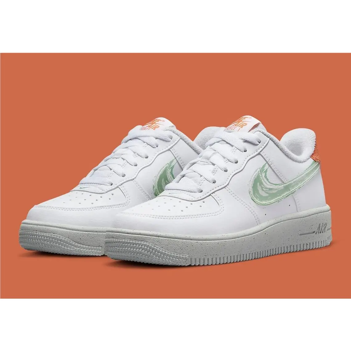 Nike Air Force 1 Crater GS White Green Shoes DX3067 100 - Size 7Y = 8.5 Womens