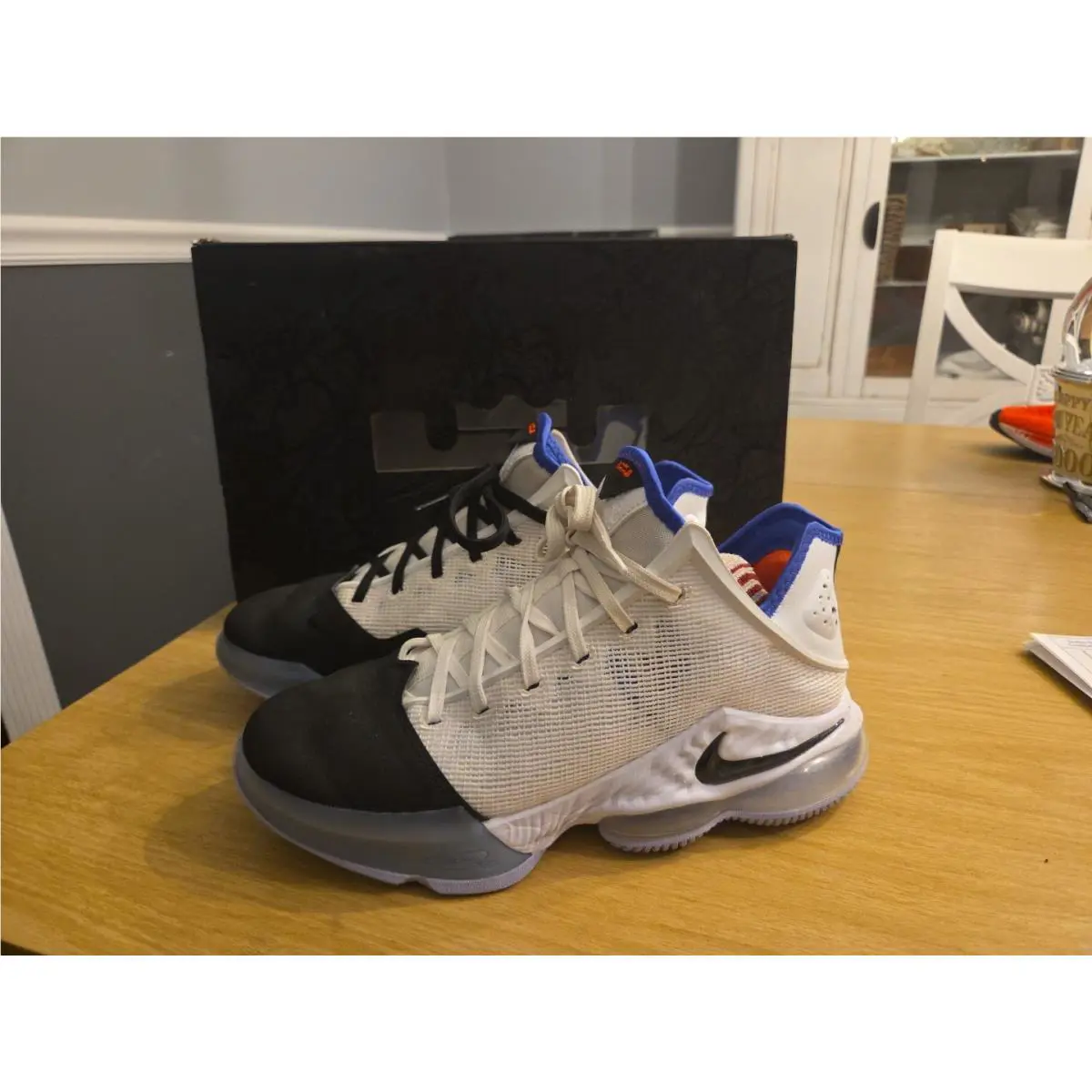 Nike shoes - Nike LeBron 19 - LeBron - DH1270100 - White/ Black- Medium Blue 0