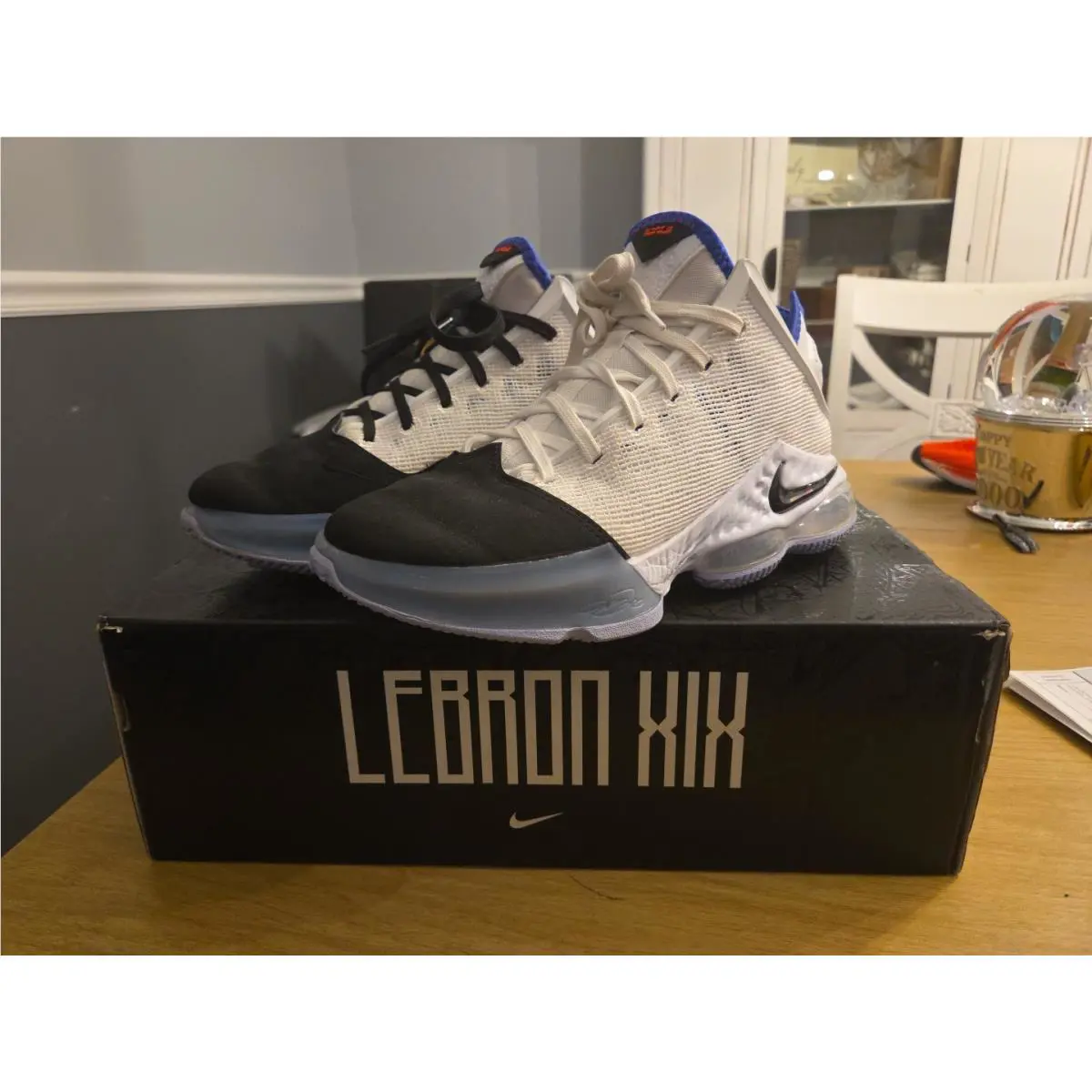 Nike shoes - Nike LeBron 19 - LeBron - DH1270100 - White/ Black- Medium Blue 1