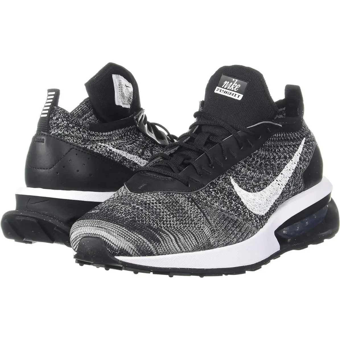 Nike Air Max Black Flyknit Racer Trainers Running Sneakers Logo Shoes Size 8UK