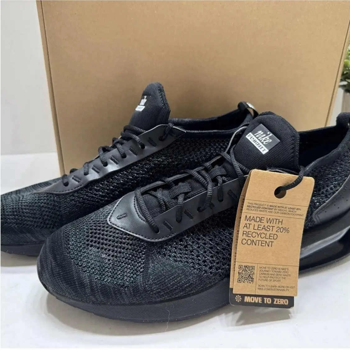 Nike shoes - Nike Air Max Flyknit Racer - FD2764-001 - Black/Black/Anthracite/Black/Black/White 8