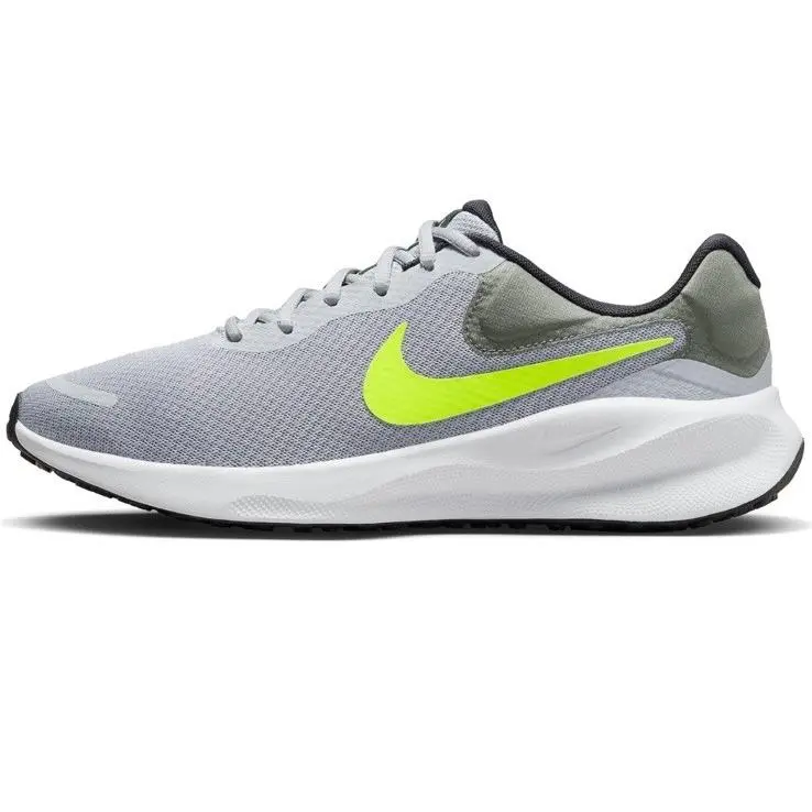 Revolution 7 Wolf Grey Volt Men`s Running Shoe Size 10 by Nike
