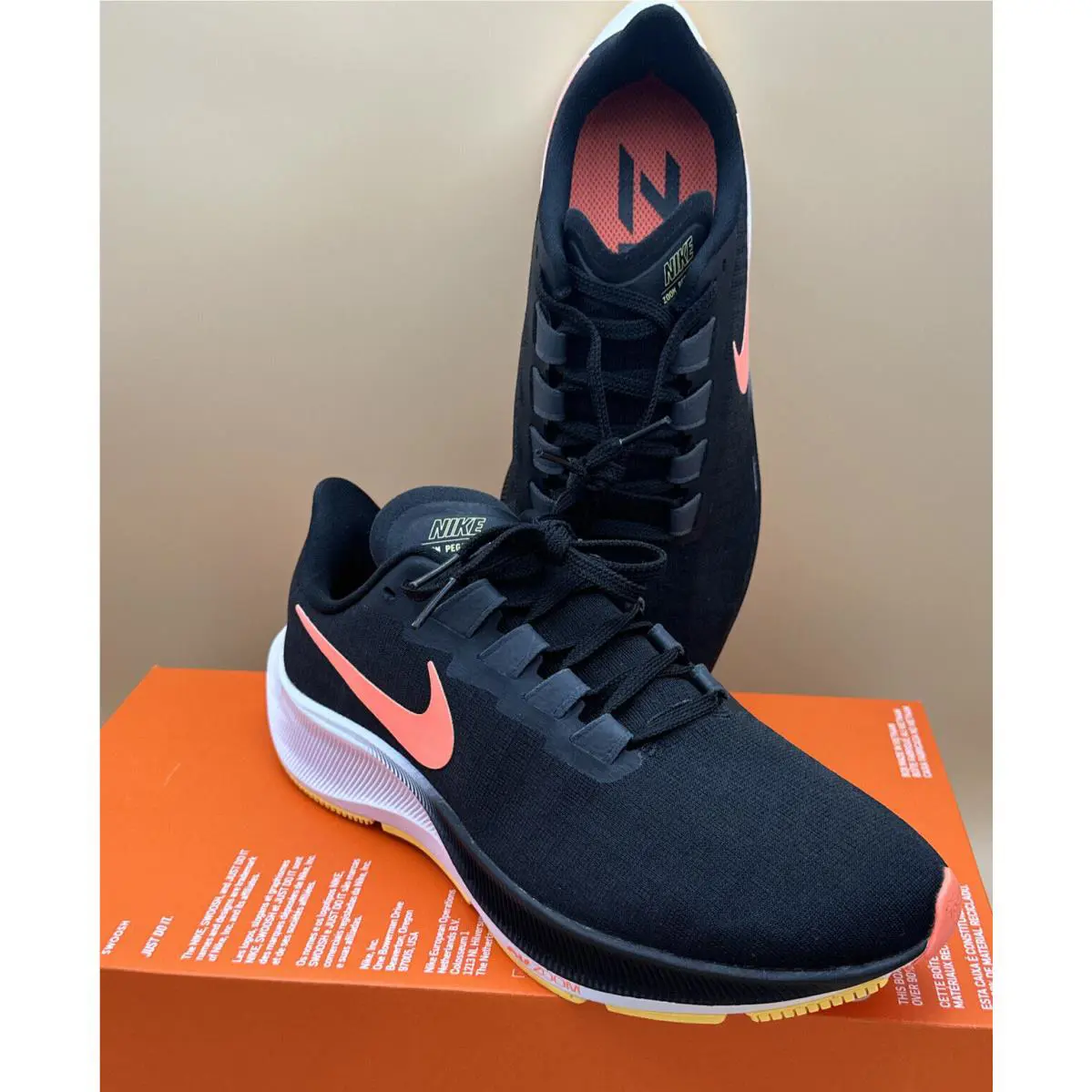 Nike shoes - Nike Zoom Pegasus 37 - Zoom Pegasus - BQ9646-010 - BLACK / BRIGHT MANGO (UPC: 0194497698762) 8