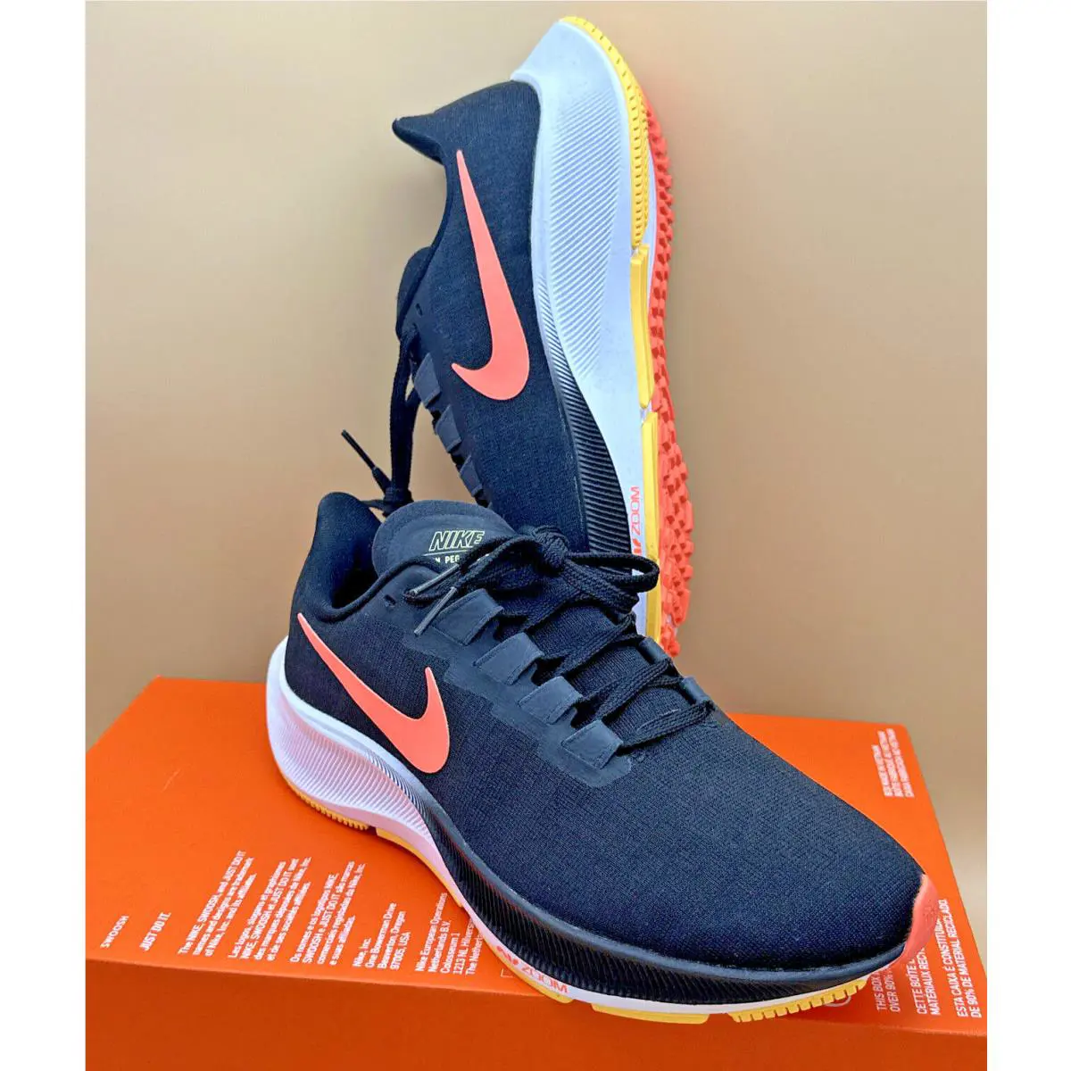 Nike shoes - Nike Zoom Pegasus 37 - Zoom Pegasus - BQ9646-010 - BLACK / BRIGHT MANGO (UPC: 0194497698762) 0