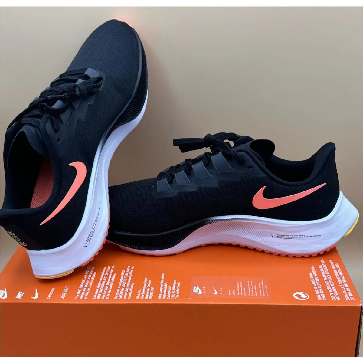 Nike shoes - Nike Zoom Pegasus 37 - Zoom Pegasus - BQ9646-010 - BLACK / BRIGHT MANGO (UPC: 0194497698762) 3