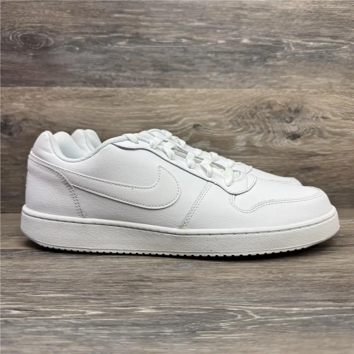 Nike Ebernon Low Triple White Mens Size 12 Athletic Leather Shoes Sneakers