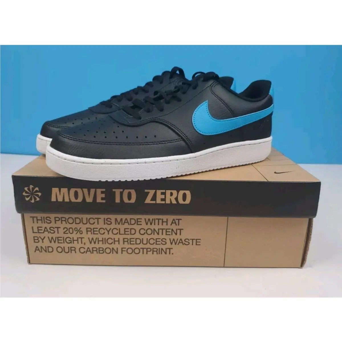Nike Mens Court Vision Low NN Casual Sneakers Shoes Black Blue DH2987-005 S 11.5