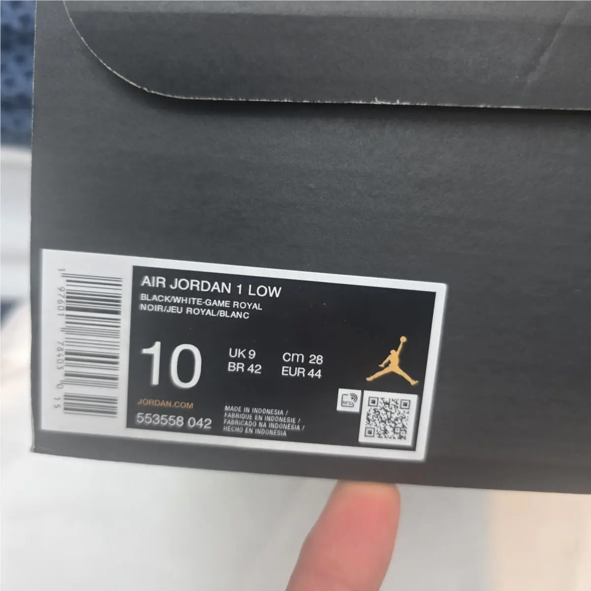 Nike shoes - Nike Air Jordan 1 - Air - 553558-042 - BLACK/WHITE/BLUE (UPC: 197601788144) 9