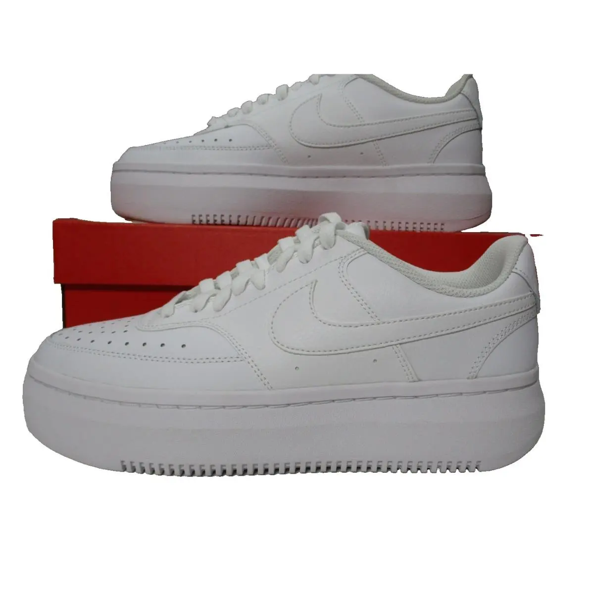 Court Vision Alta White Platform Sneakers Shoes Womens Sz 11 by Nike