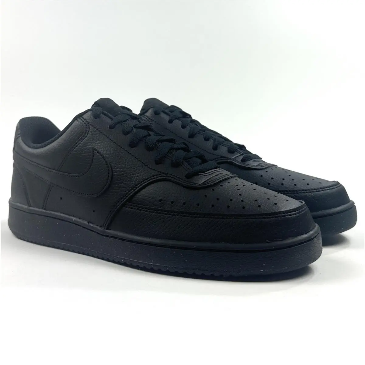 Nike Court Vision Low Triple Black Mens 10 Sneakers Shoes Next Nature DH2987-002