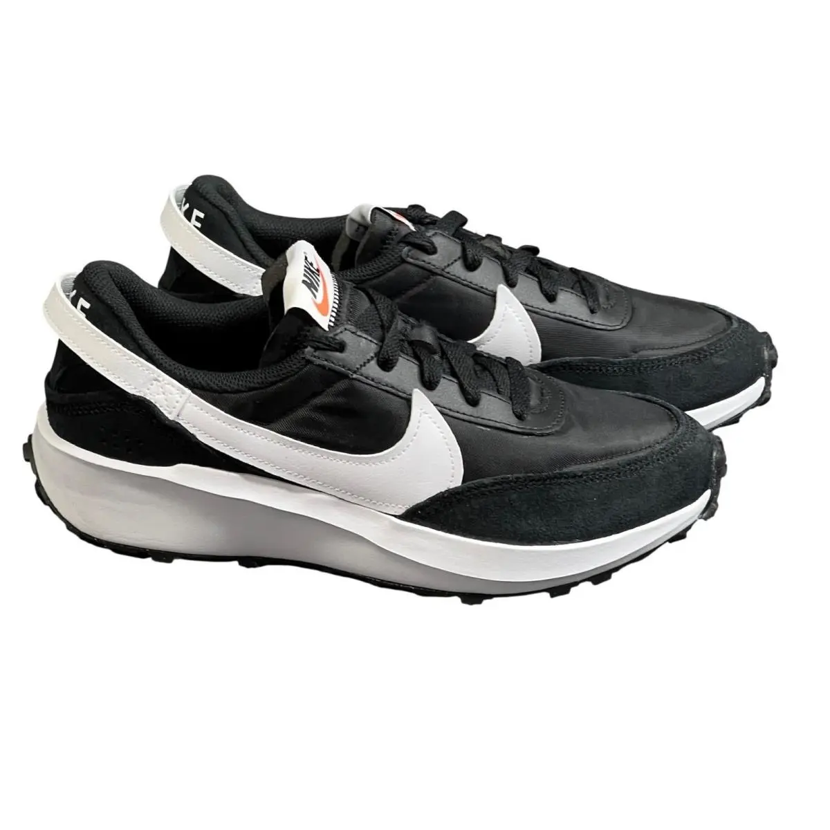 Nike Waffle Debut Men`s 8 Black White Lace Up Retro Sneakers DH9522 001
