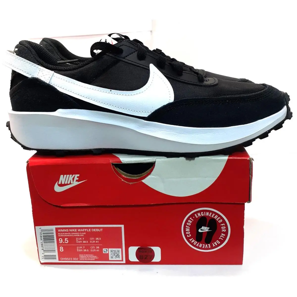 Nike Waffle Debut Running Shoes Sneakers Black White DH9522-001 Men’s Size 9.5