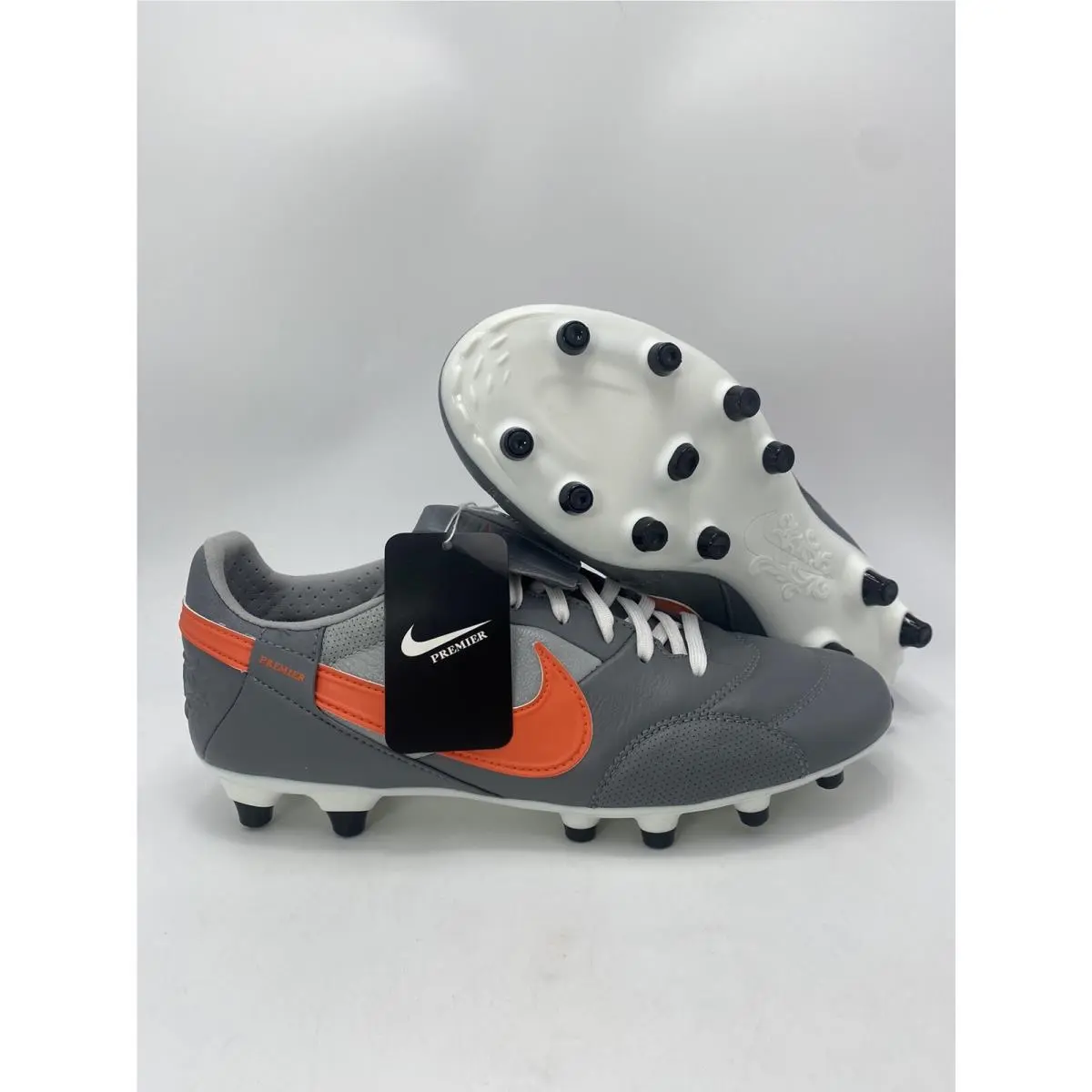 Nike Premier 3 FG Soccer Cleats Grey Orange AT5889-003 Men`s Size 5.5