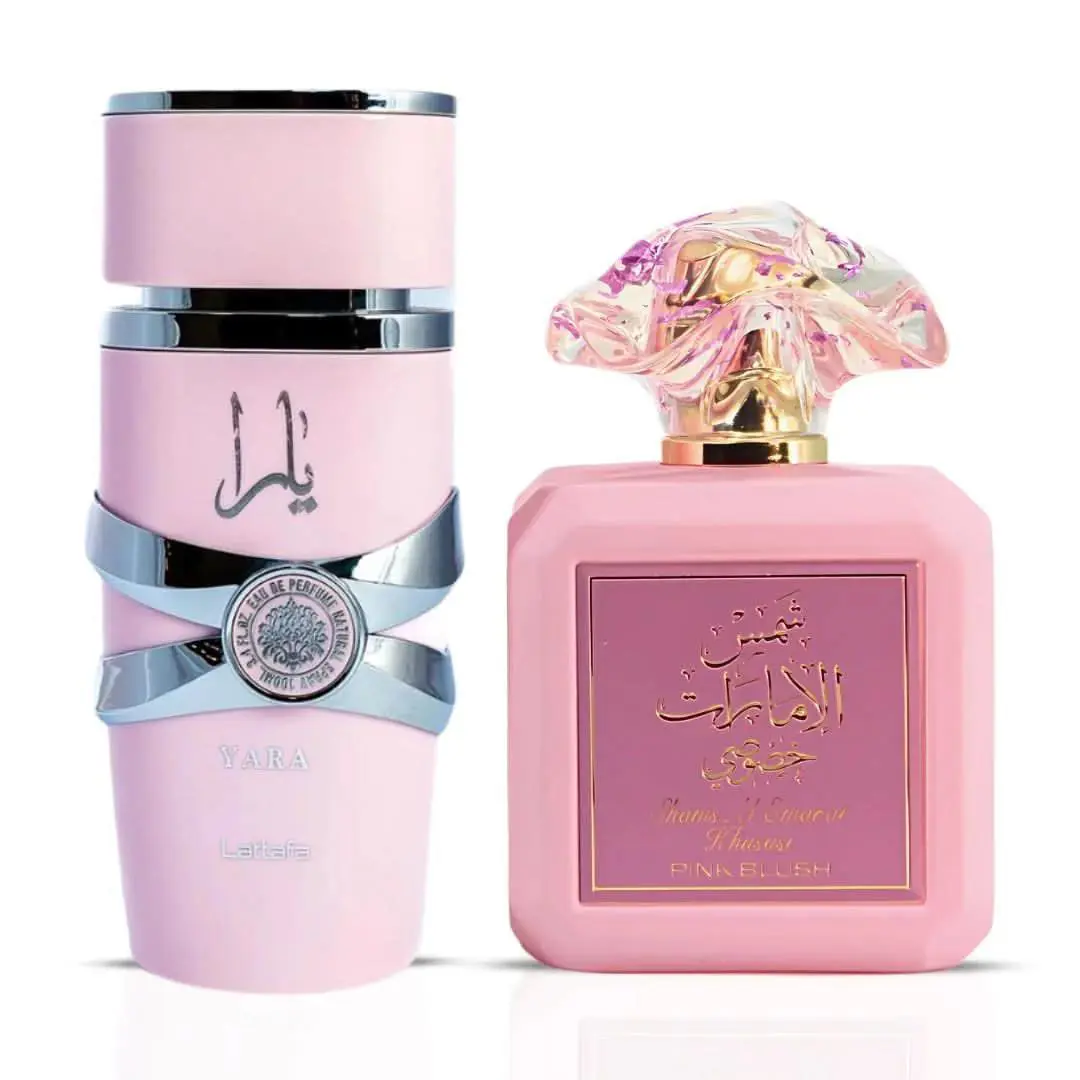 Yara by Lattafa Pink Blush by Ard Al Zaafaran Edp Sprays - 100ML Bundle