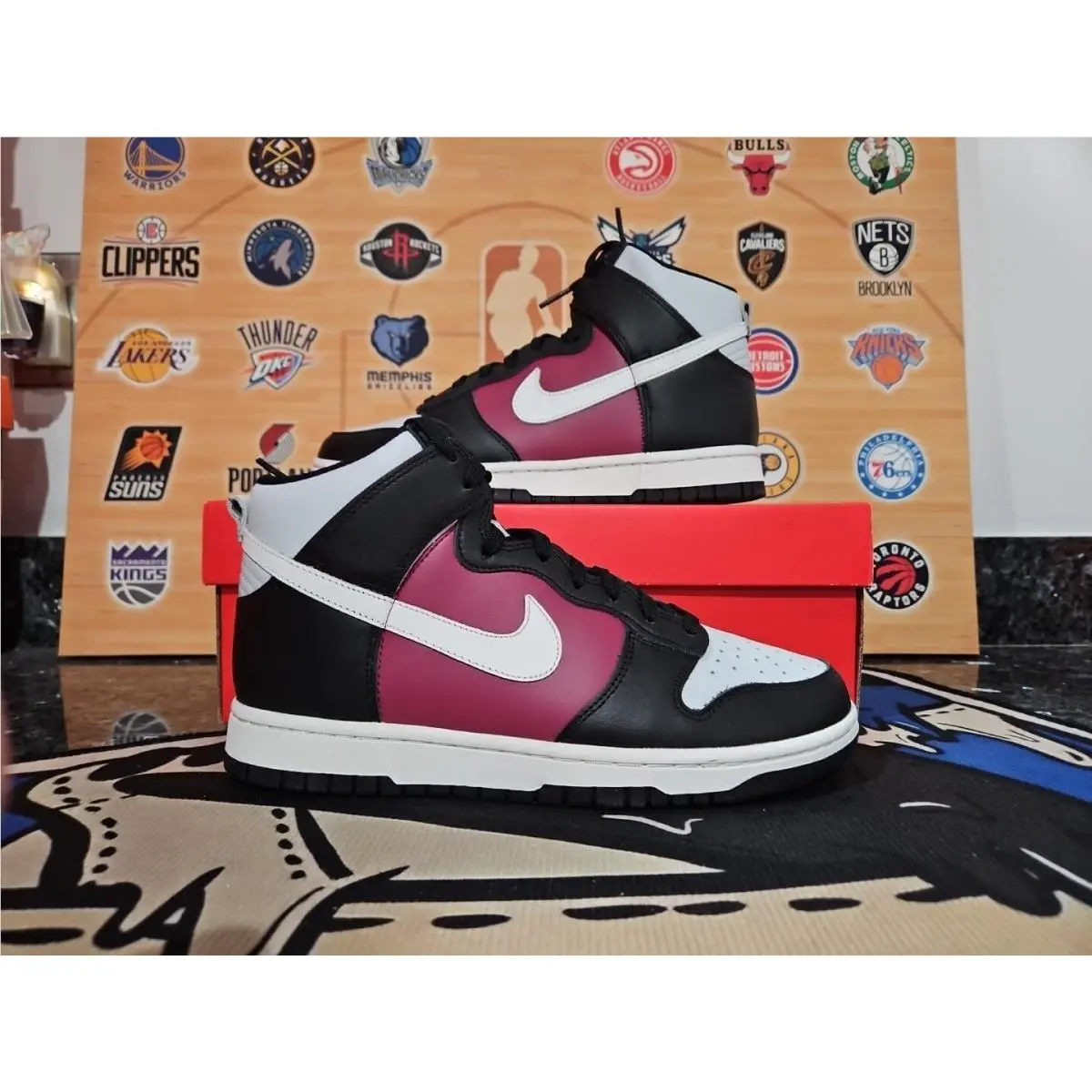 Nike Dunk High Shoes Black Summit White Rosewood DD1869-005 Womans 8.5
