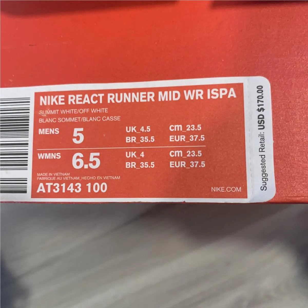Nike shoes - Nike React Runner - React Runner - AT3143-100 - White 5