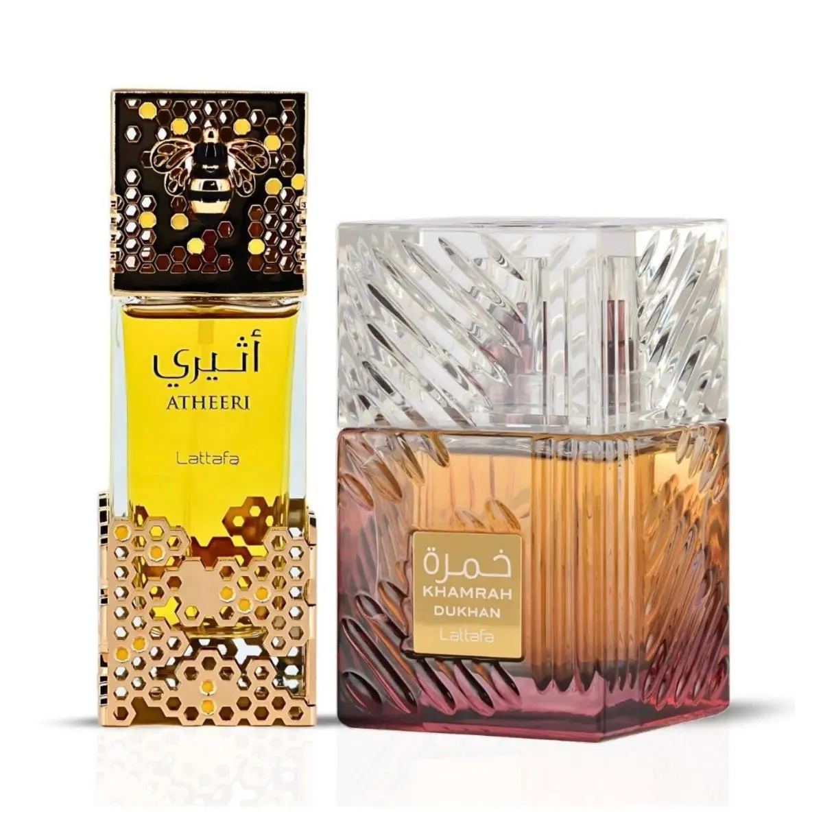 Khamrah Dukhan Atheeri Eau De Parfum Sprays 100ML 3.4 OZ by Lattafa Bundle