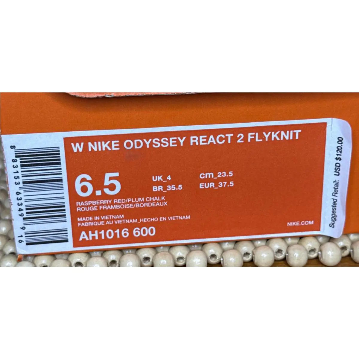 Nike shoes - Nike Odyssey React - Odyssey React - AH1016 600 - Raspberry Red/Plum Chalk (UPC: 883153633499) 11