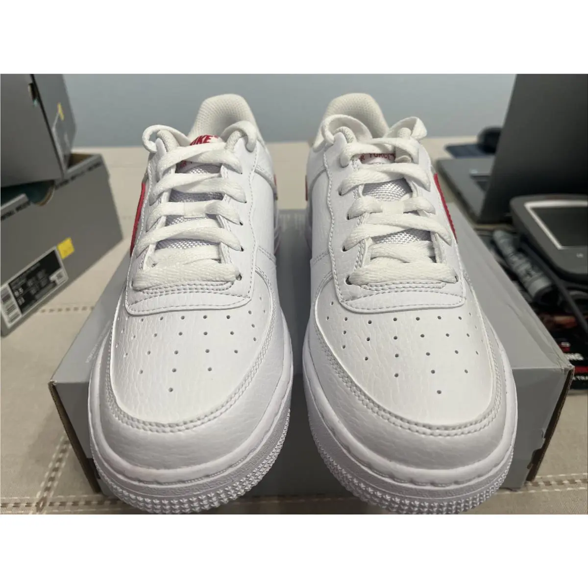 Nike shoes - Nike Air Force 1 - Air Force - DR7970-100 - White University Red (UPC: 195869279251) 3