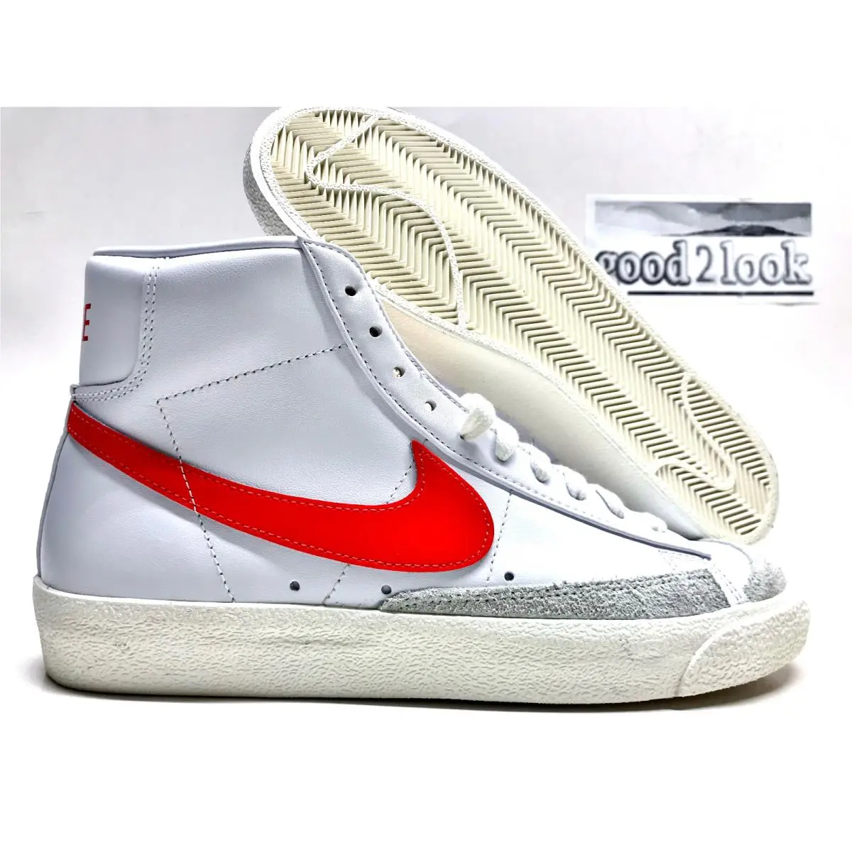 Nike Blazer Mid `77 White/habanero Red-sail Size Women 10 Men 8.5 CZ1055-101