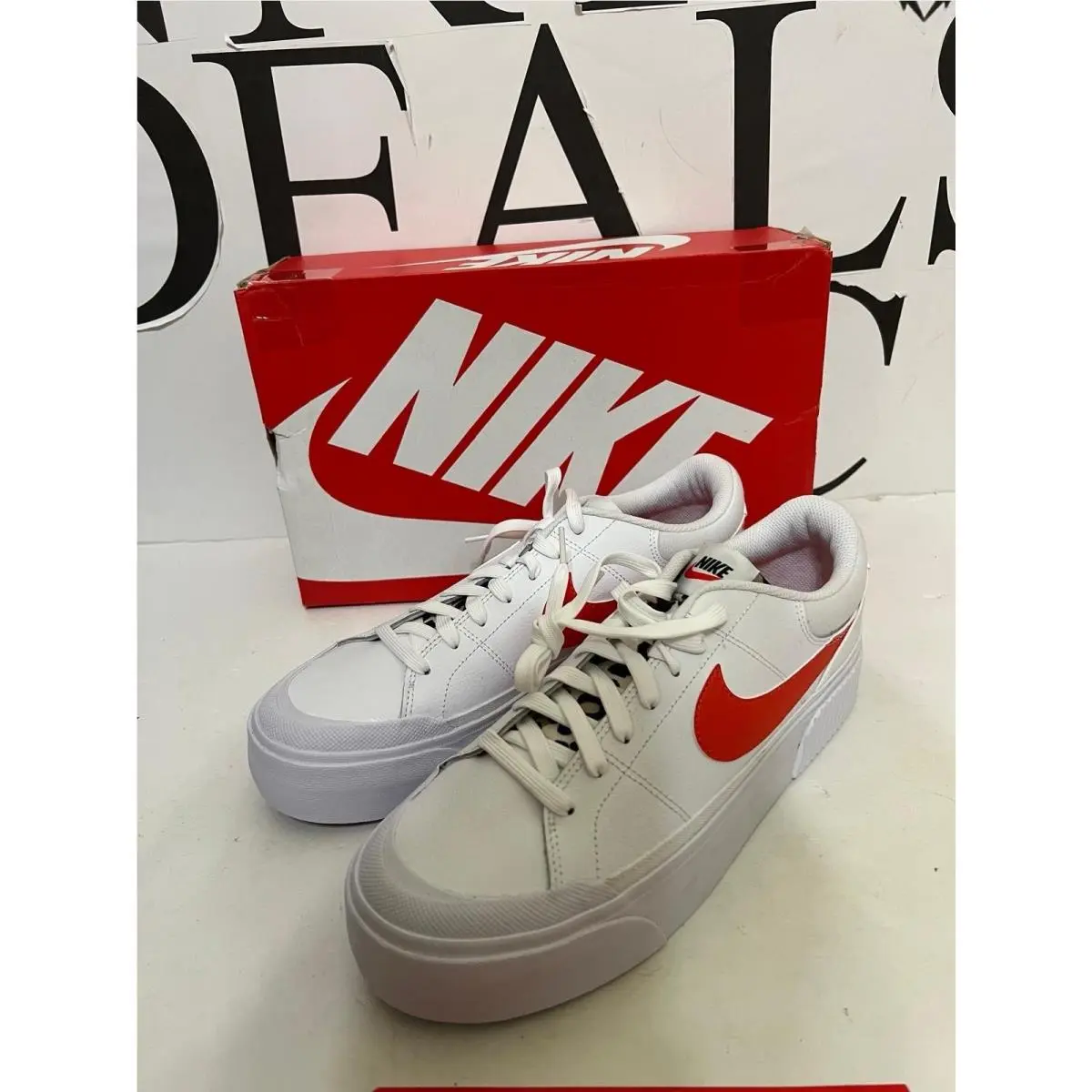 Nike Court Legacy Lift Shoes White Orange Sneakers DZ5203-100 Womens Sz 11