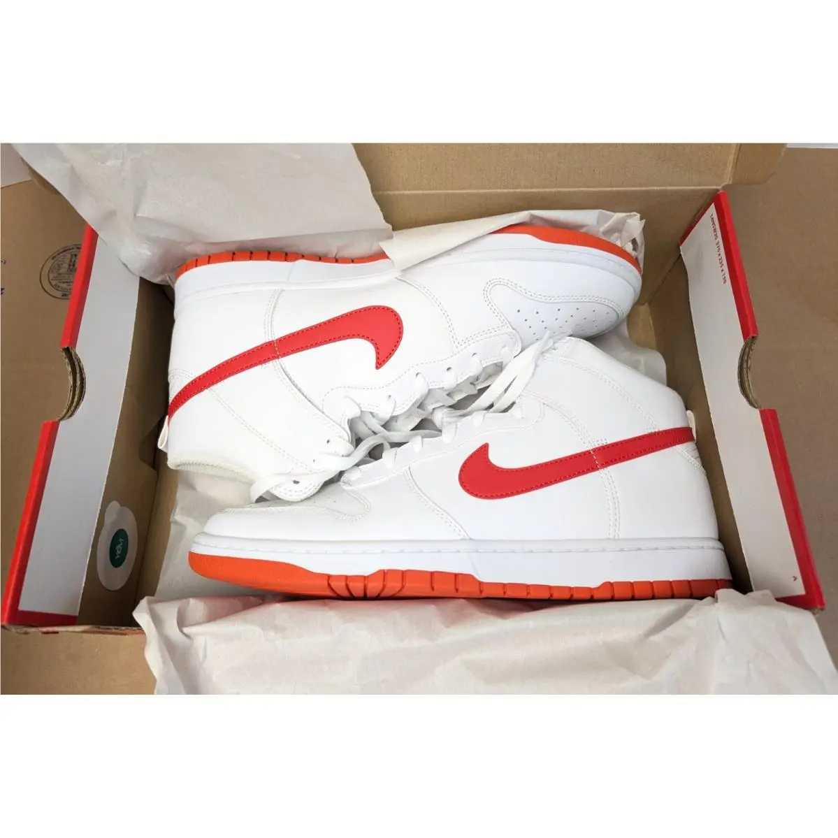 Nike Men`s Dunk Hi-retro Sneakers - White/picante Red - DV0828-100