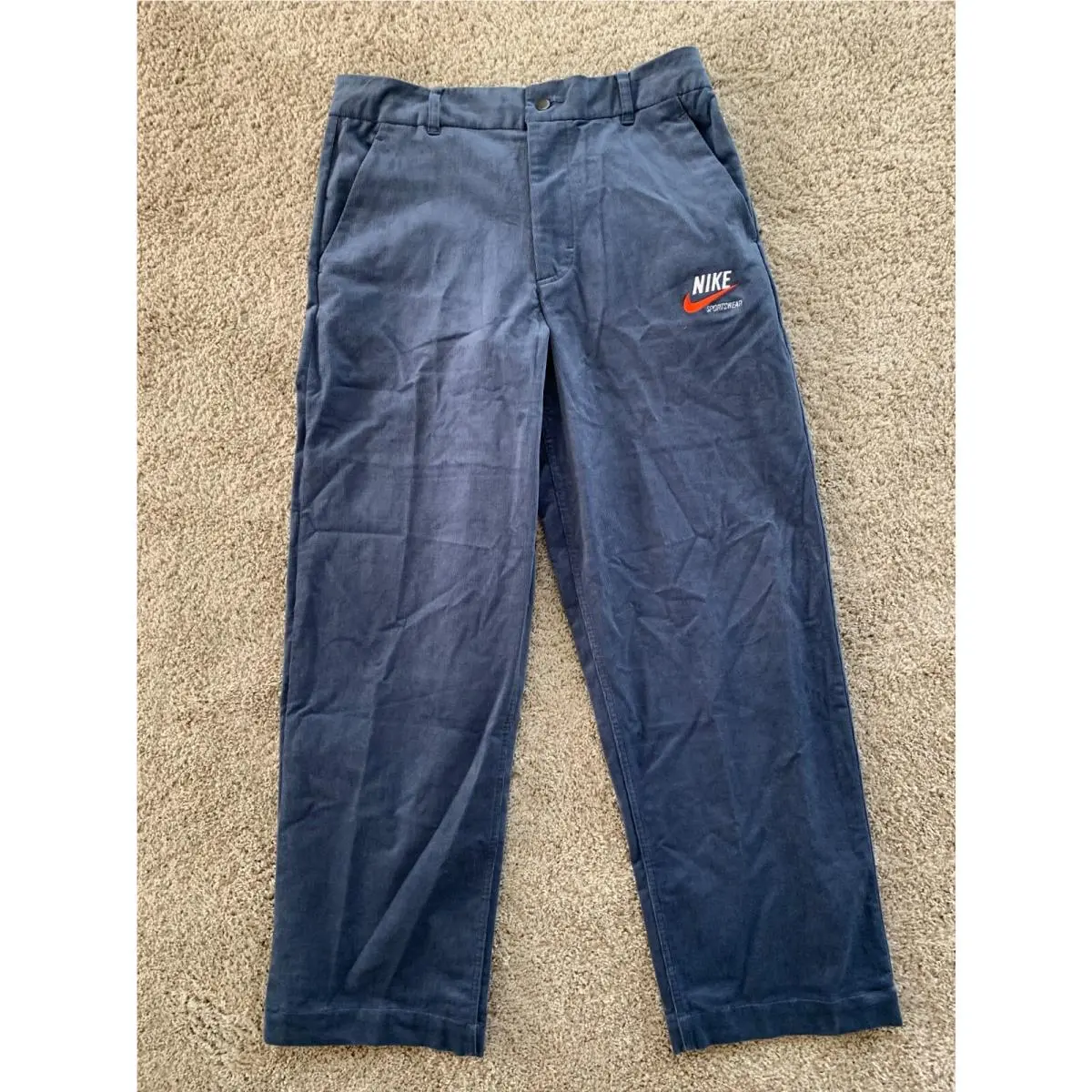Men`s Size 34 Nike Sportswear Trend Corduroy Pants Trousers Blue DV9999-491