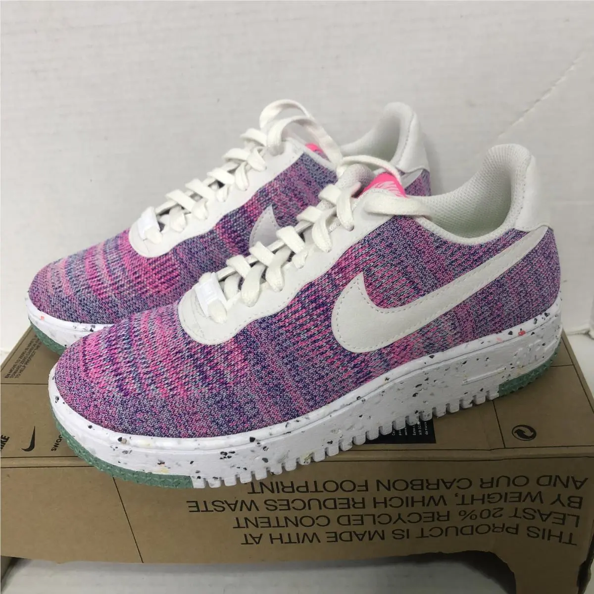 Nike Air Force 1 Crater Flyknit Fuchsia Glow Pink DC7273-500 Women’s Sz 5.5