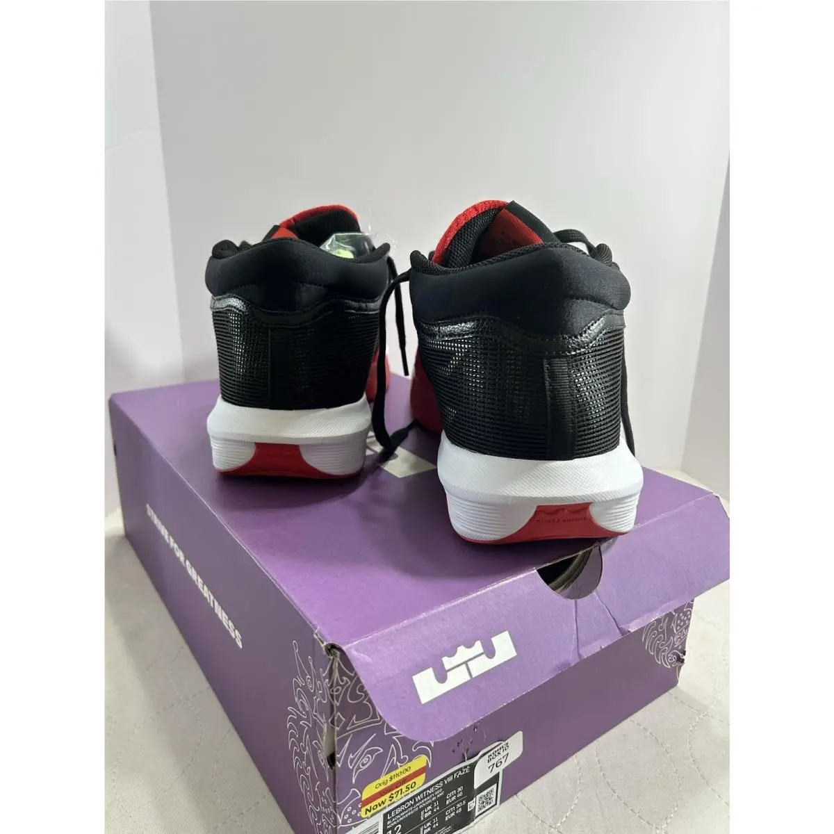 Nike shoes - Nike LeBron Witness 8 - LeBron Witness - FV0400-001 - Black, Manufacturer: Black/White/University Red 3