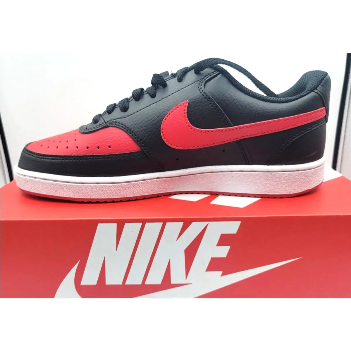 Nike Court Vision Low NN Mens SZ 11.5 Black University Red FJ0685 010