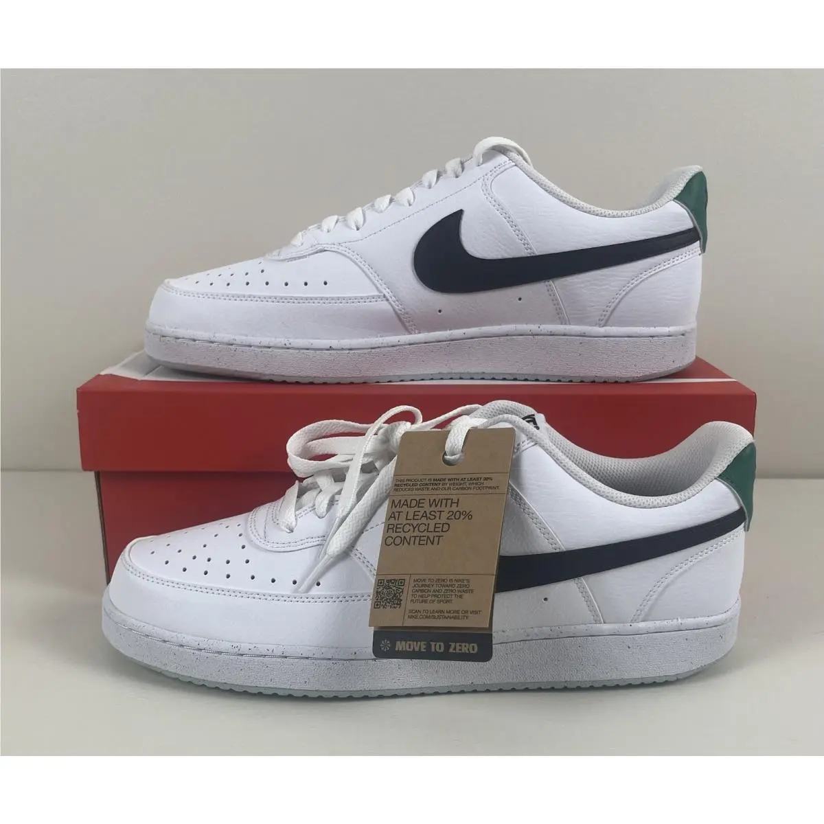 Nike Court Vision Low Next Nature White Black Shoes DH2987-110 Men’s Size 11.5