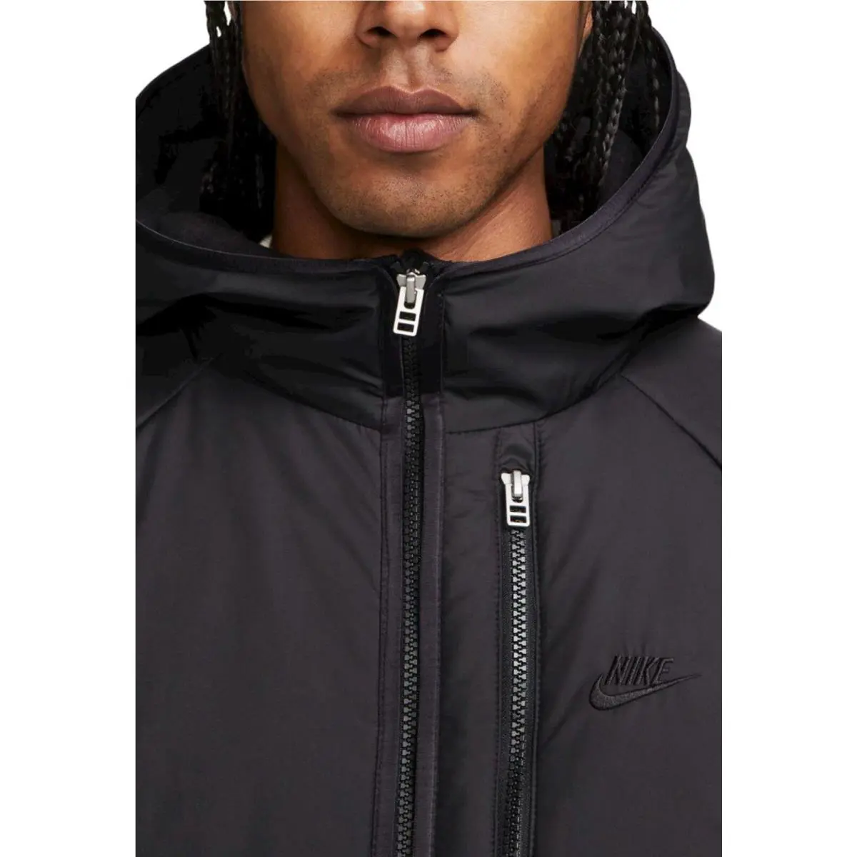 Nike clothing - Nike Sportswear Therma-FIT Legacy Hooded Jacket - DD6857-011 - Black/Black/Black, Manufacturer: Black/Black/Black (UPC: 195871897443) 1