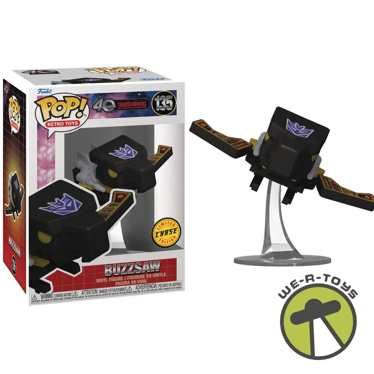 Funko Pop Retro Toys 135 Transformers Limited Edition Chase Buzzsaw Vinyl Figure
