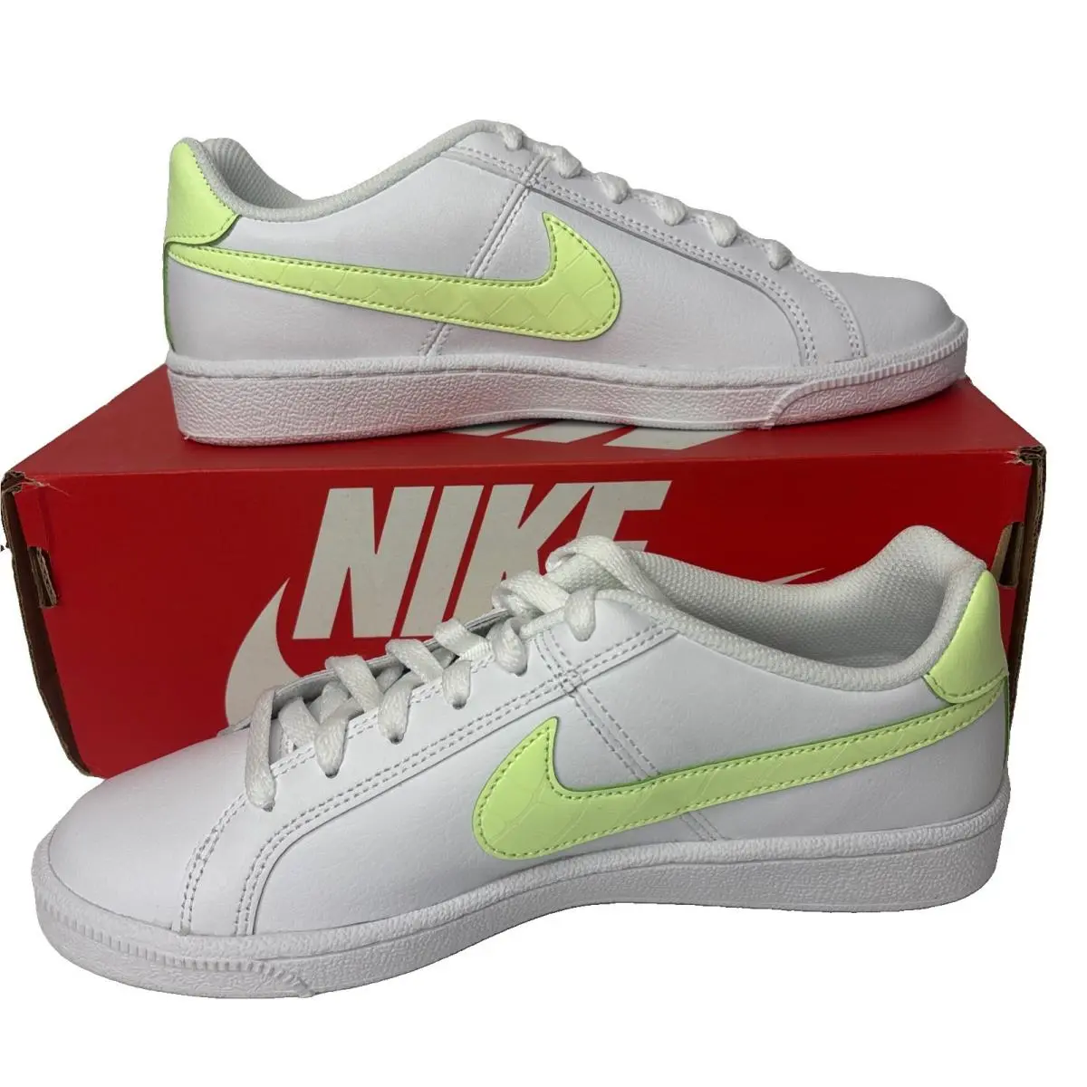 Nike Court Royale White Barely Volt 749867 121 Women`s Size 7