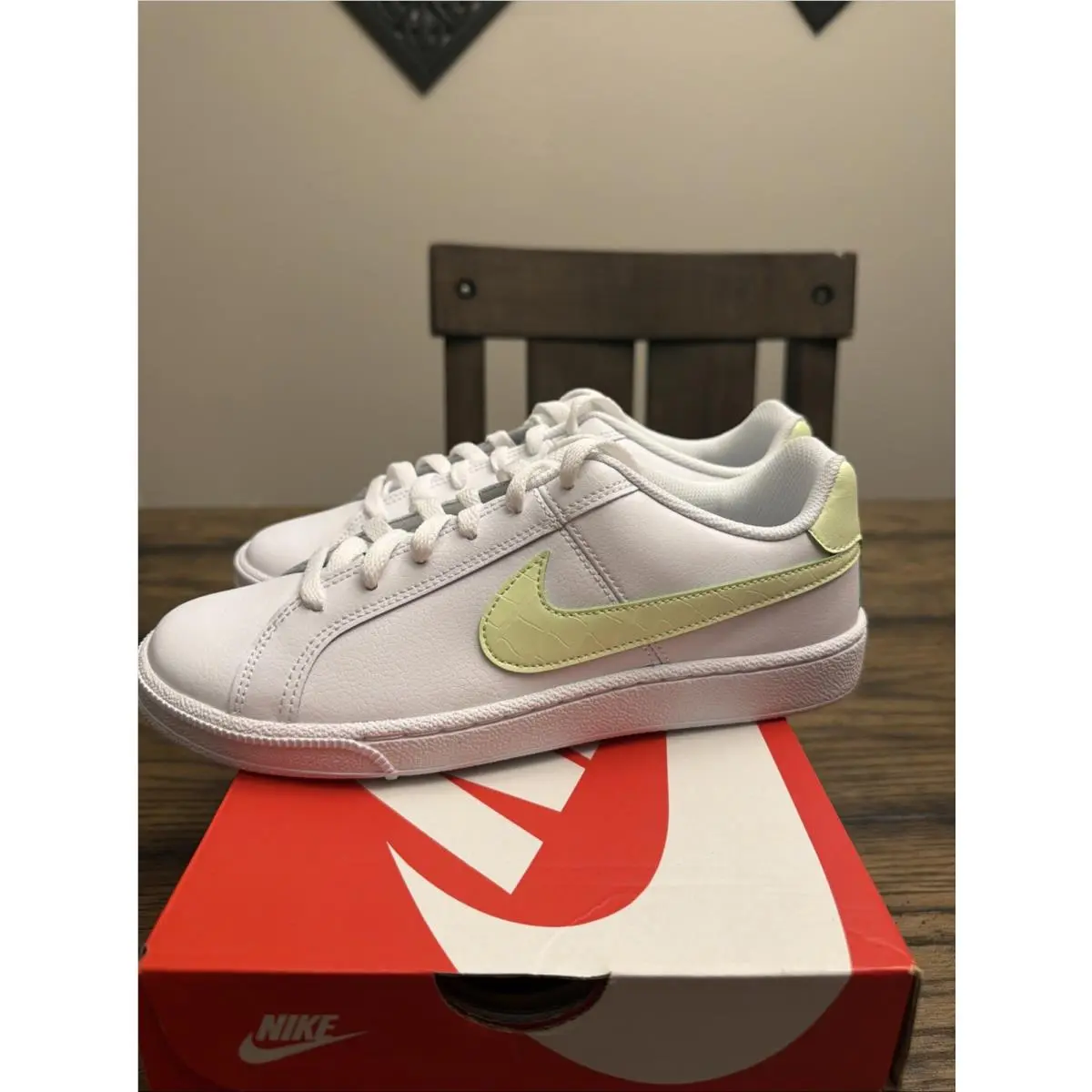 Court Royal Women`s Training Shoes Size 9 White Barely Volt 749867…R10 by Nike