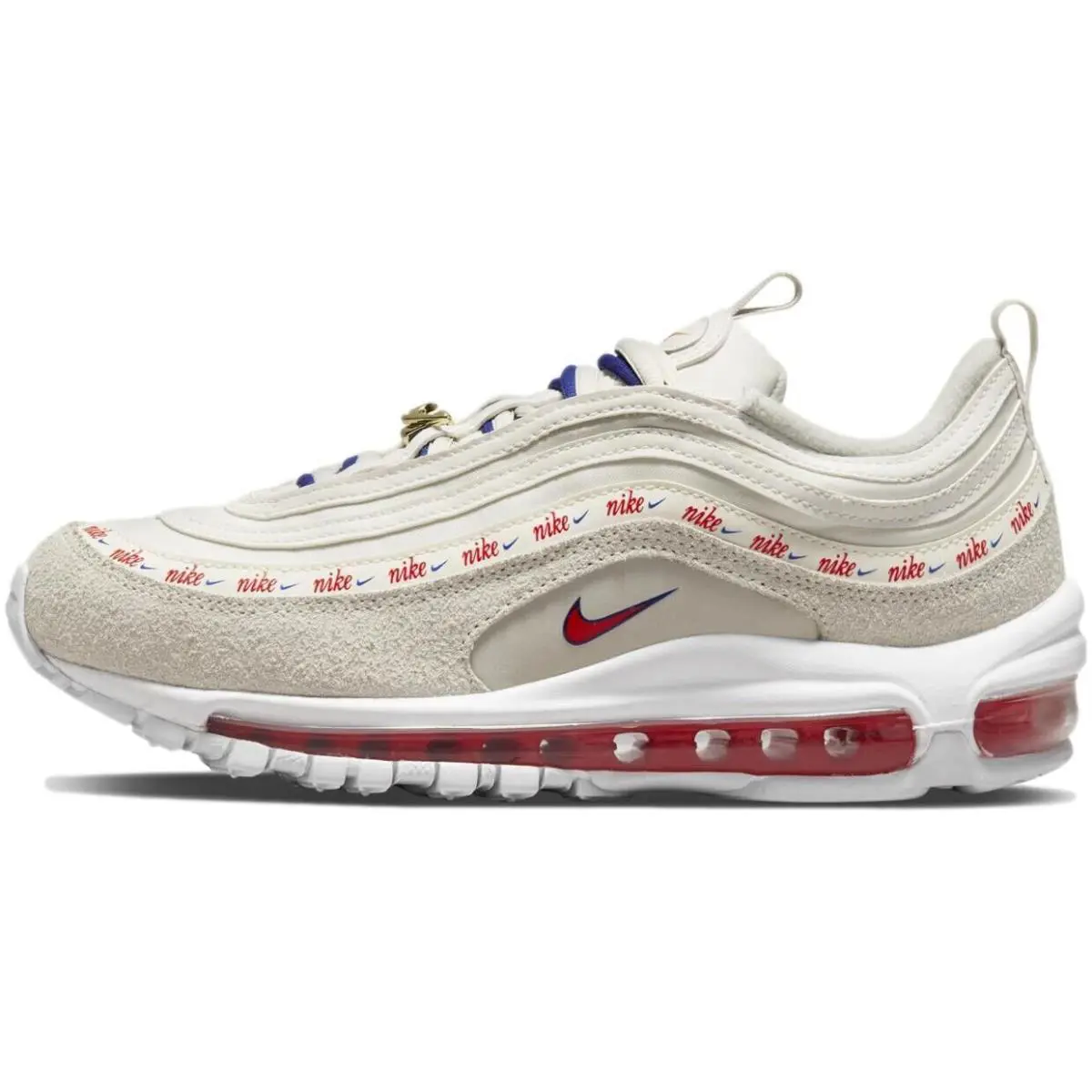 Nike Women Air Max 97 SE Light Bone-university Red SZ 5.5 DC4013-001 - Light Bone