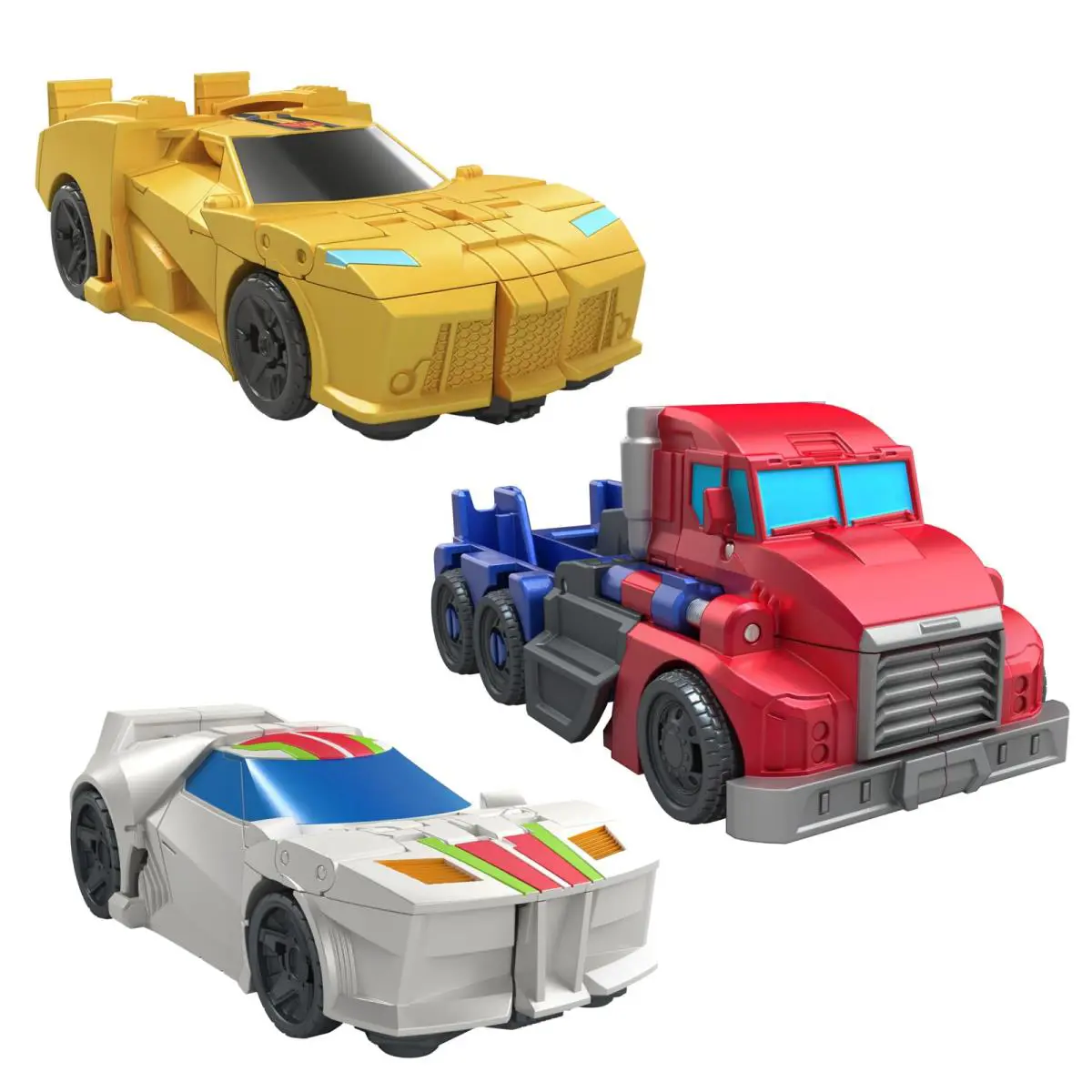 1-Step Flip Heroes 3-Pack 4-Inch Wheeljack Bumblebee and Optimus Action