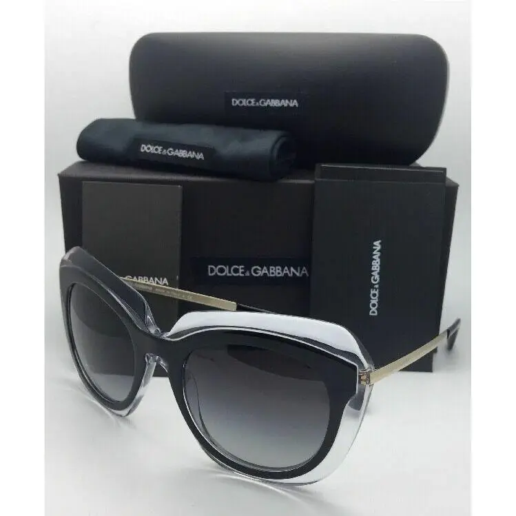 Dolce Gabbana Sunglasses DG 4282 675/8G Top Black on Clear W/grey Gradient