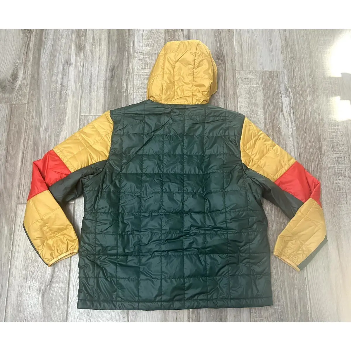Nike clothing - Nike Sportswear Windrunner Puffer Jacket - DJ0433-397 - Green/Yellow/Red (UPC: 0195239935923) 0