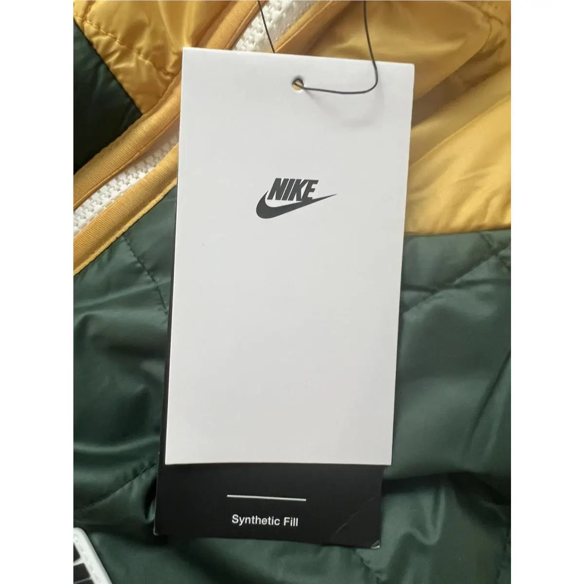 Nike clothing - Nike Sportswear Windrunner Puffer Jacket - DJ0433-397 - Green/Yellow/Red (UPC: 0195239935923) 2