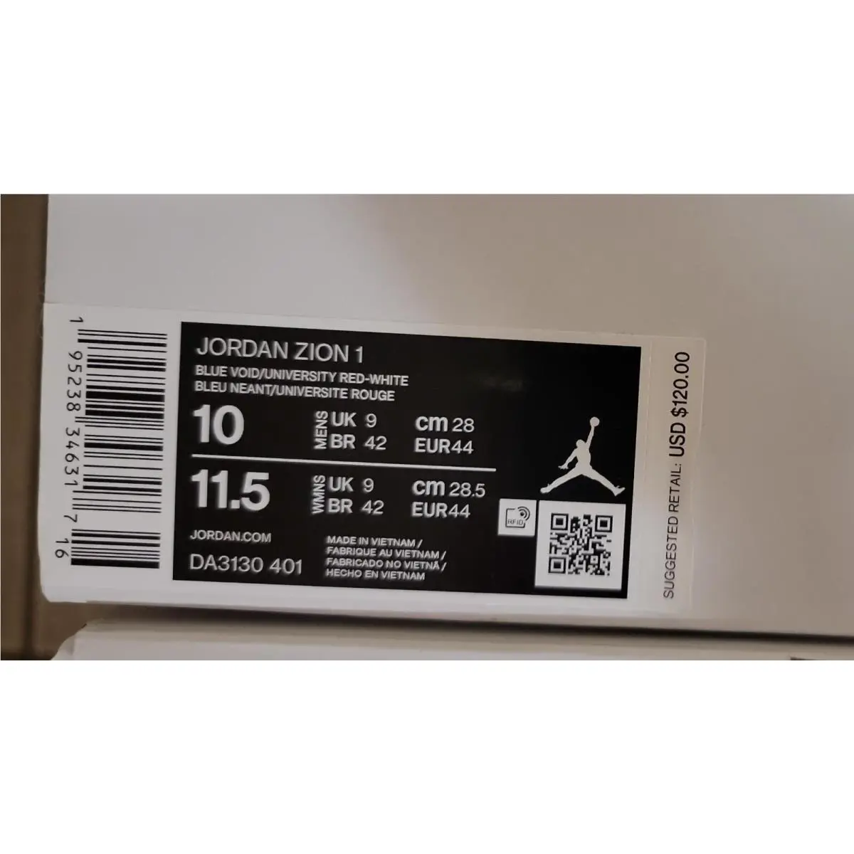 Nike shoes - Nike Jordan Zion 1 - Zion - DA3130 401 - Blue Void/University Red-White (UPC: 195238346317) 5