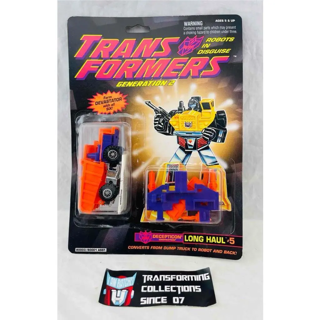 Transformers G2 1993 Construction Long Haul Mosc For Devastator Orange